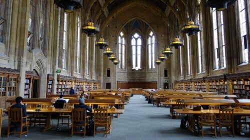 People sitting in a library