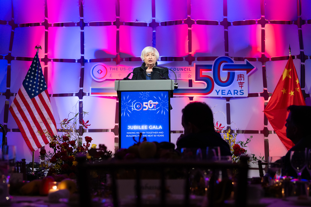 Treasury Secretary Janet Yellen speaking at USCBC's Jubilee Gala.